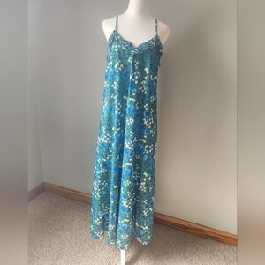 INSHADE Camisole Dress Maxi Green Floral Size Small NWT